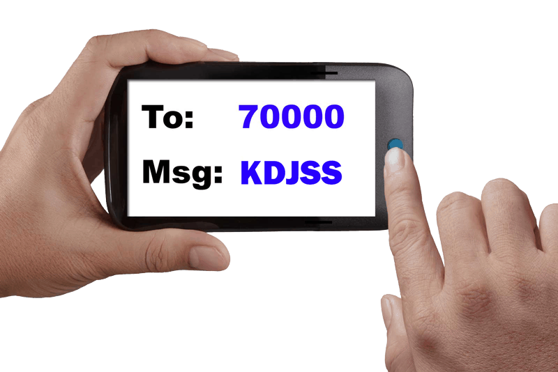 Text KDJSS to 70000